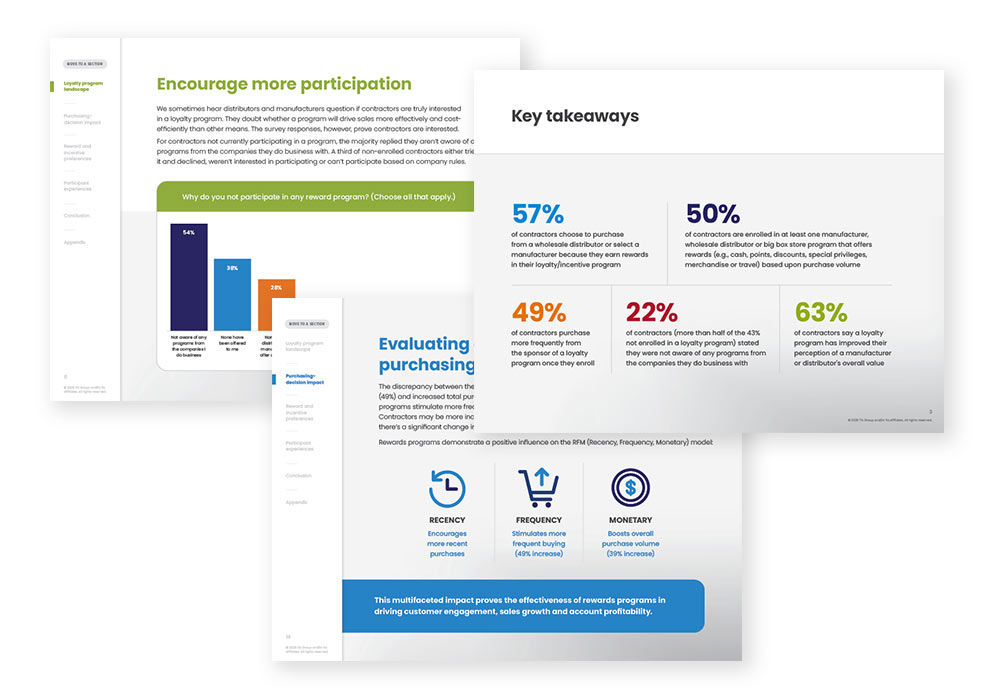 sample of interior pages of contractor loyalty research